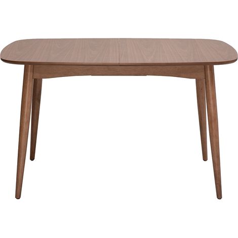 Ausziehbarer rechteckiger Esstisch aus dunklem Nussbaumholz L130-160 cm HELMA (1/5)