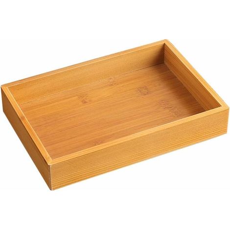 royaluxe - Plateau en bois, boîte de rangement en bois, peut stocker des bonbons, des fruits, des collations, convient pour le salon, la cuisine,Taille L (1/5)