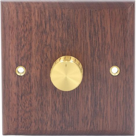 Ej.Life Licht Dimmer Schalter Tischlampen Stehleuchten Messingknopf Schwarz Walnussholz Reparaturwerkzeuge mit Messingknopf Schwarz für Heimbeleuchtung 200-250 V (1/5)