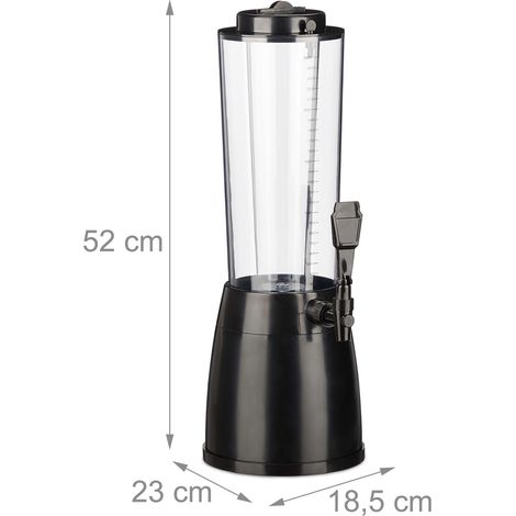 Dispensador de bebidas portátil 2,5 L compartimento para cubitos de hielo para fiestas convivialidad en plástico negro 130012923 (1/5)