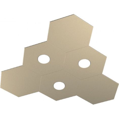 Plafoniera Moderna 6 Moduli Hexagon Metallo Sabbia 3 Luci Led 12X3W (1/5)