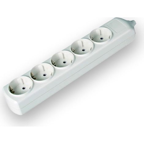Multiprise 4 Voies avec Interrupteur, Longueur 1,5 m, 3G, câble de 1,5 mm², Couleur Noire, idéale pour connecter Plusieurs appareils.
