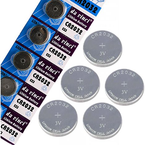 CR2032 3V Lithium-Batterien, 5er-Set, Blisterverpackung