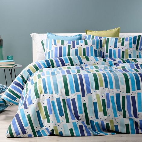 Parure de lit 4 pièces en 100% coton Housse Couette Douce et Elégante, Lavable et Facile d’Entretien Housse de Couette 200x200 et Autres Tailles (1/2)
