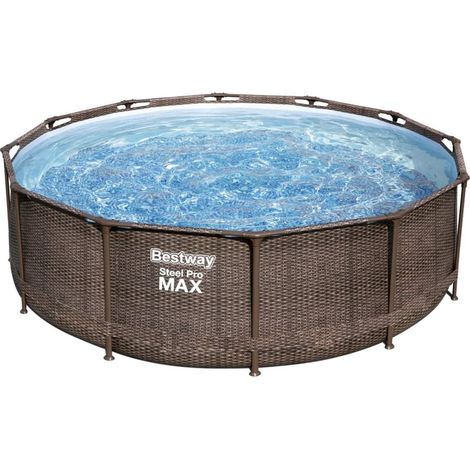 Set piscina rotonda da 366x100 cm effetto rattan (1/10)