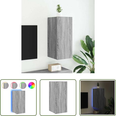 LED-Leuchten - TV-Wandschrank mit LED-Leuchten Grau Sonoma 30,5x35x70 cm (1/5)