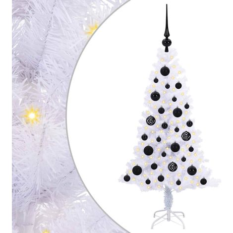 Sapin de Noël artificiel avec 150 LED Blanc 120 cm PVC et Acier CFW763110
