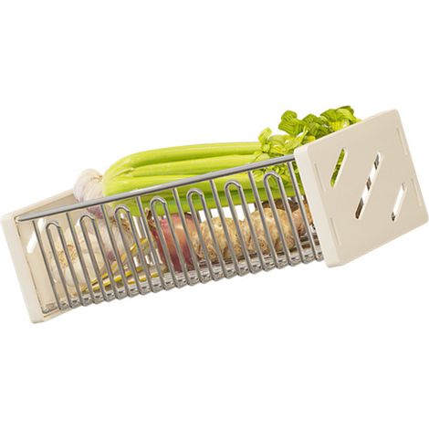 Étagère murale de cuisine multifonctionnelle avec panier de rangement suspendu et égouttoir pour légumes et épices (1/5)