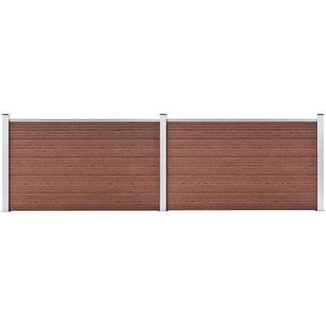 Clôture de jardin Brise vue Panneau de clôture WPC 353x106 cm Marron 17187
