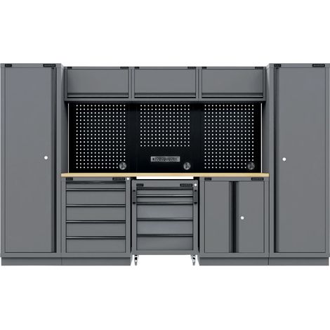 Sealey APMSBESTACK01W Superline PRO Black Edition Storage System with Rubber Wood Worktop 3.24m