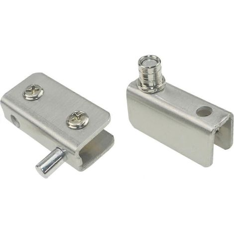 Lot de 2 charnières à axe descendant en acier à ouverture libre pour armoire vitrée (1/5)