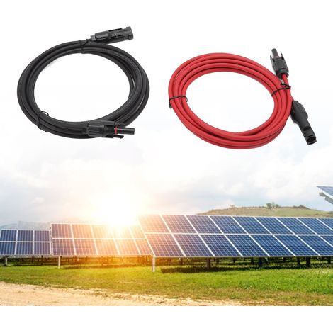 Câble d'extension pour panneau solaire photovoltaïque noir et rouge avec connecteurs mâle et femelle, 3 m (1/5)
