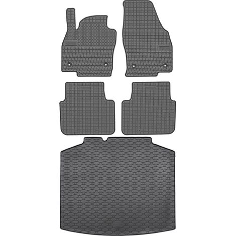 Skoda Scala Hatchback desde abril de 2019. Juego de alfombrillas de goma para coche y alfombrilla para maletero.