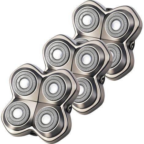 Tête de remplacement magnétique flottante à 5 lames — Accessoire universel pour rasoirs de tête(3 pièces) (1/5)
