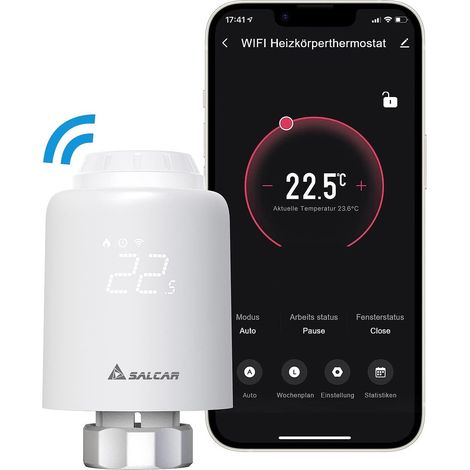 Smartes Heizkörperthermostat WiFi Thermostat Kompatibel mit Amazon Alexa & Google Assistant Programmierbar Heizungsthermostat Tuya Heizkörper kein Gateway Erforderlich (1/5)