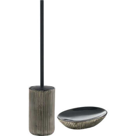 Modernes Set Für Bidet Und Wc Aus Schwarzer Keramik  Nambino