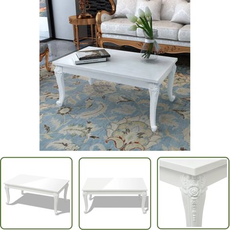The Living Store Couchtisch 100x60x42 cm Hochglanz-Weiß - Couchtisch - Tisch - Wohnzimmertisch - Weißer Couchtisch - Moderner Couchtisch (1/5)