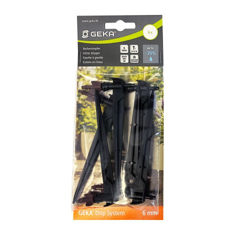 GEKA® Drip System 6 mm Reihentropfer mit Erdspieß - 6er Pack (1/4)