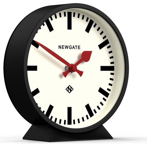 Mantel Railway Horloge de cheminée Horloge de Station Ronde Moderne Noir Style Contemporain pour Bureau, Table, étagère ou Table de Nuit (1/5)