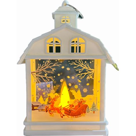 White Reindeer Christmas Decoration Retro Handheld Night Light LED Ornament Tree Hanging Creative Props-KZQ (1/2)