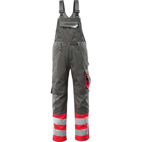 Mascot-15669-860 Sunderland Latzhose Safe Supreme Gr. 90C48 dunkelanthrazit/hi-vis rot (1/4)