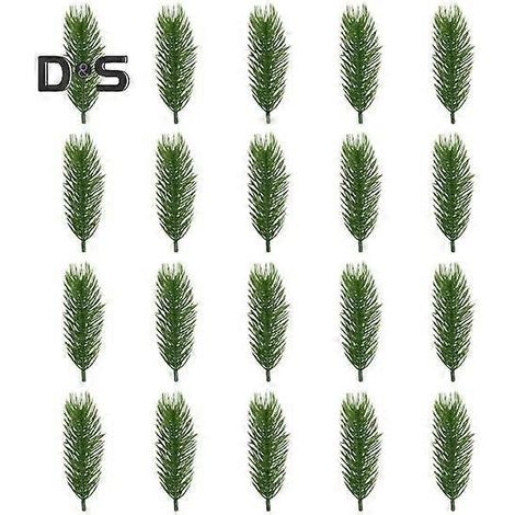 20 aiguilles de pin artificielles réalistes, sans arrosage, pour compositions florales DIY, décoration de mariage et de fête.10 cm (1/5)