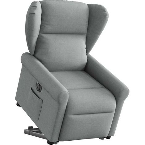 Fauteuil inclinable électrique en tissu gris clair (1/5)