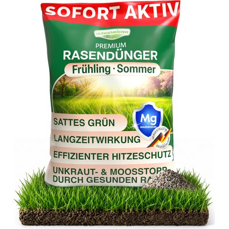Rasendünger Sommer Sofortwirkung – sattes Grün – für Streuwagen geeignet (10 kg für 500m²) (1/5)