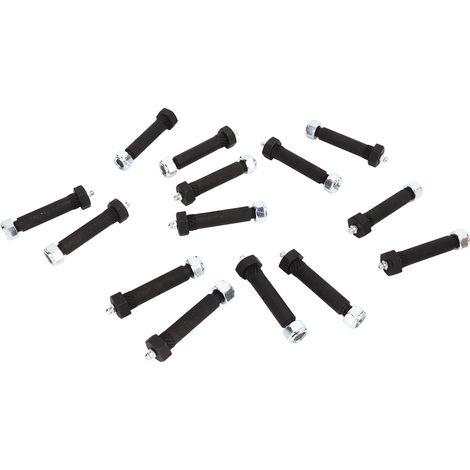 14 boulons à ressort graissables avec contre-écrou, diamètre extérieur 9/16 po, longueur 3 po, acier au carbone zingué pour remorque (1/5)