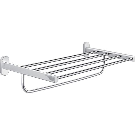 Mensola porta asciugamani doppia da muro in acciaio inox e Cromall 5335 Gedy serie FEBO Cromato (1/2)