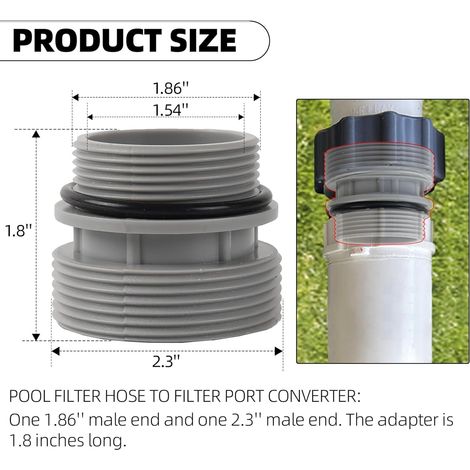 Adaptadores de manguera para piscina de 2 piezas, kit de montaje para bomba de piscina 4560, conector de manguera de 40 mm a 1 1/2 pulgadas, compatible con piscinas. (1/4)