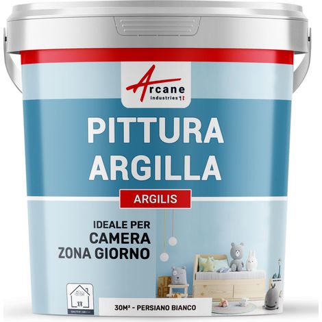 Pittura naturale all'argilla per decorare la camera dei bambini - ARGILIS - 30 m² (5 kg in 1 strato) Bianco Persiano - ARCANE INDUSTRIES