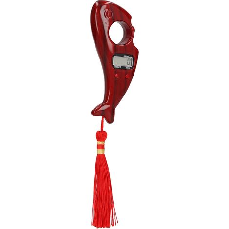 Compteur de perles numérique silencieux forme de poisson portable pour méditation et relaxation, teinte brun rougeâtre, accessoire de prière discret (1/5)