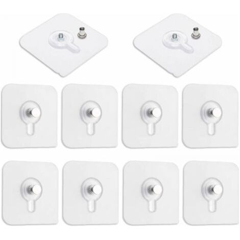 Lot de 10 Adhesif Accroche Tableau Sans Percer, Transparent Attache Cadre Adhésif pour Accroche Cadres Photo, Miroir, Art Mural, Lumières Décoratives, Sans Trou (1/5)