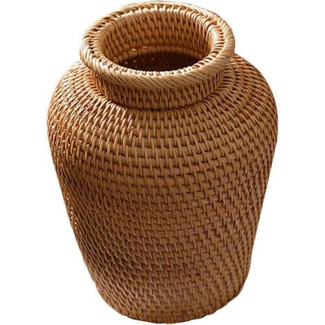 Panier Tressé - Vase à Fleurs Séchées - Décoration Rustique Style Ferme Française - Intérieur Extérieur - 1 Pièce (1/5)