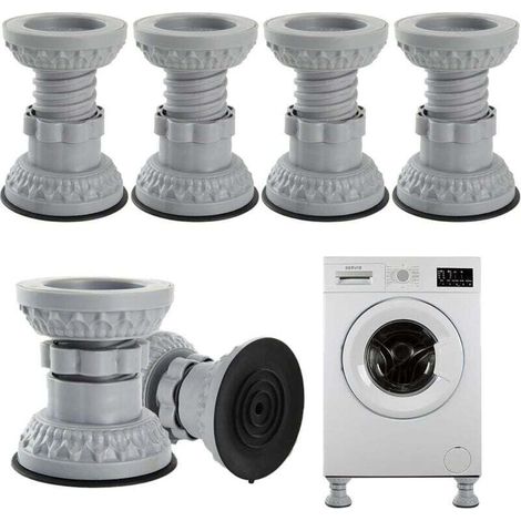 Lot de 4 coussinets de pieds en caoutchouc réglables pour machine à laver, tapis anti-vibrations, tapis de pieds universel anti-vibrations (1/4)