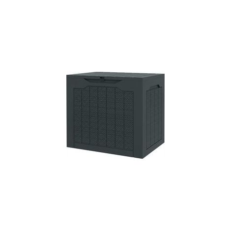 93-Liter-Gartenbox mit eingelassenen Griffen, wasserdicht, 56 x 41 x 50 cm, dunkelgrau (1/5)