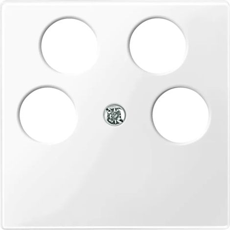 Merten Zentralplatte pws/gl f.Antenn.Dose 4Loch 296519 (1/2)