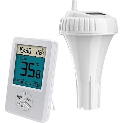 Thermomètre à Eau Thermomètre De Piscine Numérique Sans Fil, Étanche IPX8, Jauge De Température De L'eau, Facile À Lire, For Piscines, Jacuzzis, Petits Étangs Et Aquariums (1/5)