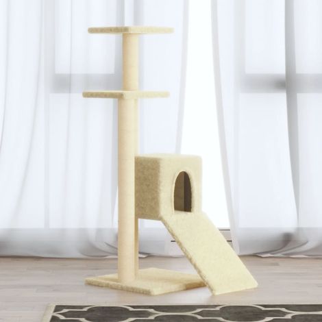 Rascador para gatos con postes de sisal color crema 92 cm vidaXL (1/5)