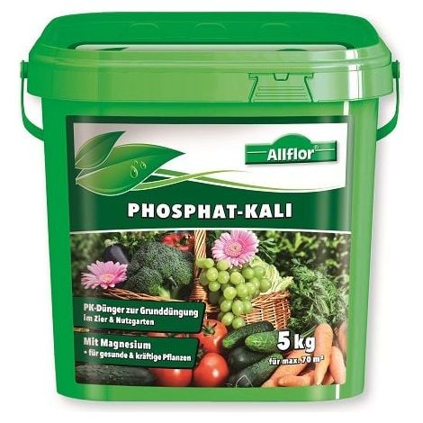 Allflor Phosphatkali 5 kg Dünger 70m² Rasenflächen Ziergarten Nutzgarten
