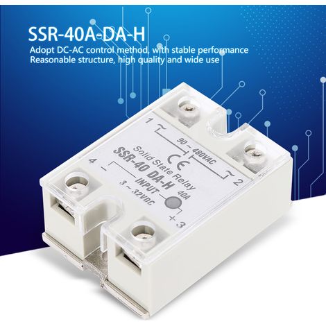 Relais statique SSR 40A DA H entrée 90-480VAC sortie AC commutation sans contact module de puissance fiable (1/5)