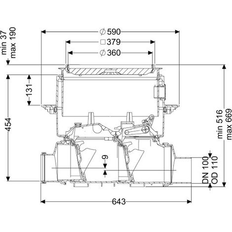 - Dispositif anti-refoulement Staufix SWA DN 100, plaque de base, carrelable