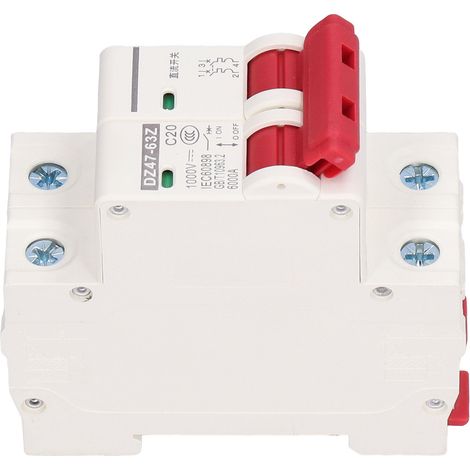 Disjoncteur miniature 2P 20A 1000V DC DZ47-63Z C20 pour système solaire photovoltaïque, montage sur rail DIN, isolateur de circuit (1/5)