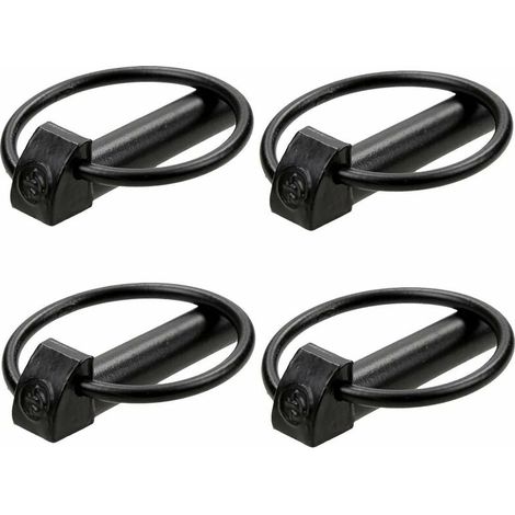 4x goupille clip noir diamètre 8mm x longueur 45mm acier tondeuse tracteur motoculteur remorque (1/2)