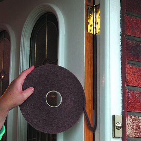 Brown Door Draught Excluder Weather Self Adhesive Foam Strip 15metre Stormguard (1/3)