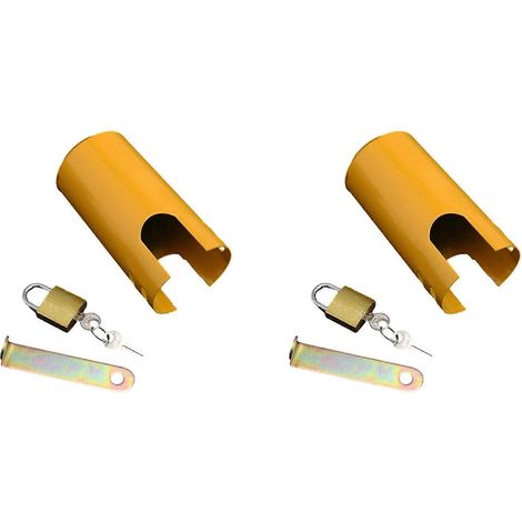 2 verrous de protection pour robinet avec clé, plaque de verrouillage antivol pour robinet extérieur, couvercle de protection pour cadenas, vanne d'arrêt d'eau (1/5)