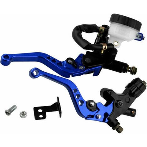 Motorcycle brake clutch levers 7/8 universal adjustable master cylinder reservoir assembly. Model: blue 61 (1/5)