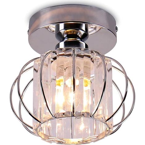 Deckenleuchte Moderne Kristall E27 LED Deckenlampe Mini Lampenschirm für Küche Esszimmer Schlafzimmer Flur Eingang (Weiß)