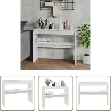 Flurtisch -  Konsolentisch Hochglanz-Weiß 102x30x80 cm Holzwerkstoff (1/5)